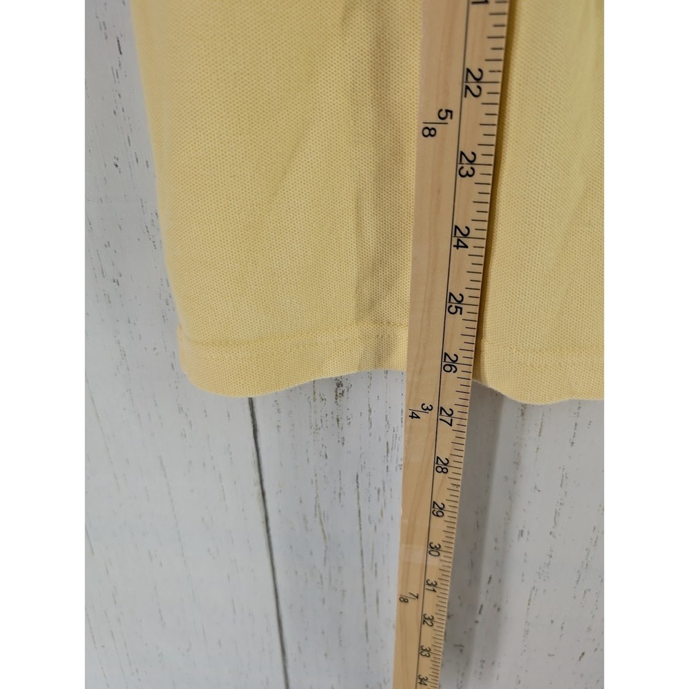 Croft Barrow‎ Size XL Womens Yellow Button Up Short Sleeve Cotton Polo Top - Picture 5 of 8